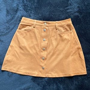 Brown felt button up skirt (Size S)